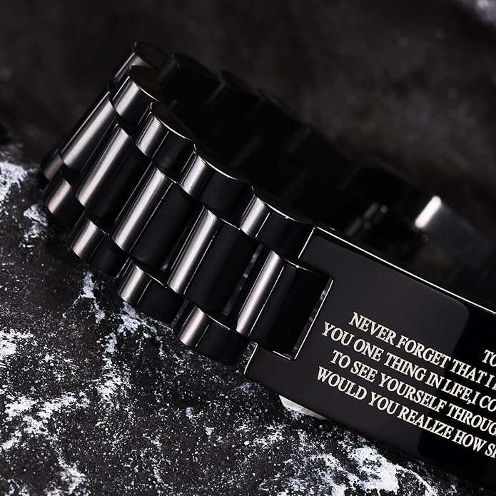 VNOX Masculine Watch Band Stainless Steel Link Bracelet Personalized Jewelry Gift for Men DAD Father Husband Boyfriend