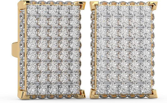 WHY SO SILVER INC 0.89 Ctw Natural Diamond Pave-Set Square Stud Earrings for Women | 925 Sterling Silver | Color I-J, Clarity I2-I3 | Fine Jewelry Gift Box Included
