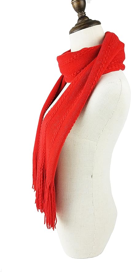 BRUCERIVER Women's Ultra Soft Knit Scarf & Glove Set Touchscreen Function Cable Design