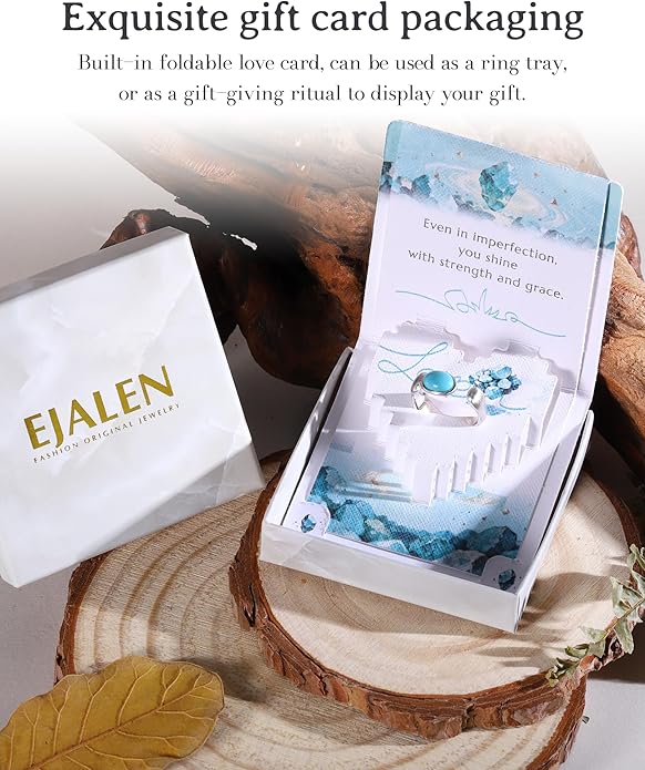 S925-Sterling-Silver Abalone Dragonfly-Turquoise Spoon Ring - Vintage Boho Sunflower Thumb Oxidized Wrap Rings Victorian Style Antique Floral Jewelry Gifts for Women