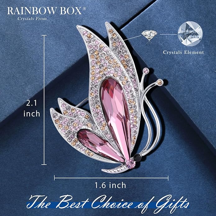 Flower Brooch,Broches Jewelry with Austria Crystal Women's Brooches & Pins