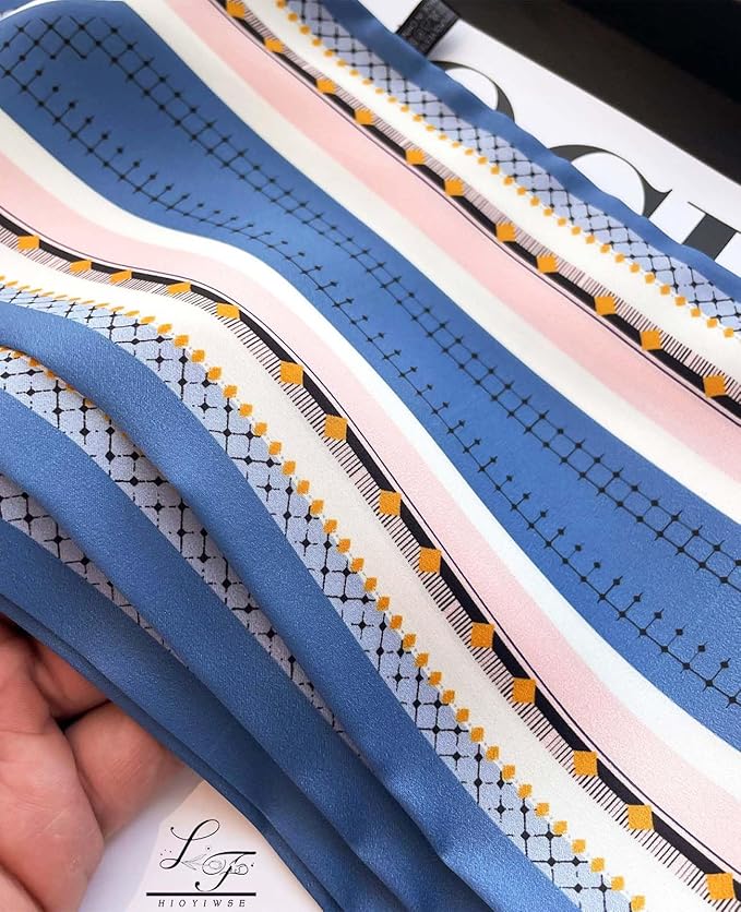 Hioyiwse Head Scarf Hair Neck Scarves For Women Purse Bag Scarfs For Handbags Silky Long Thin Satin Headscarf Fashion