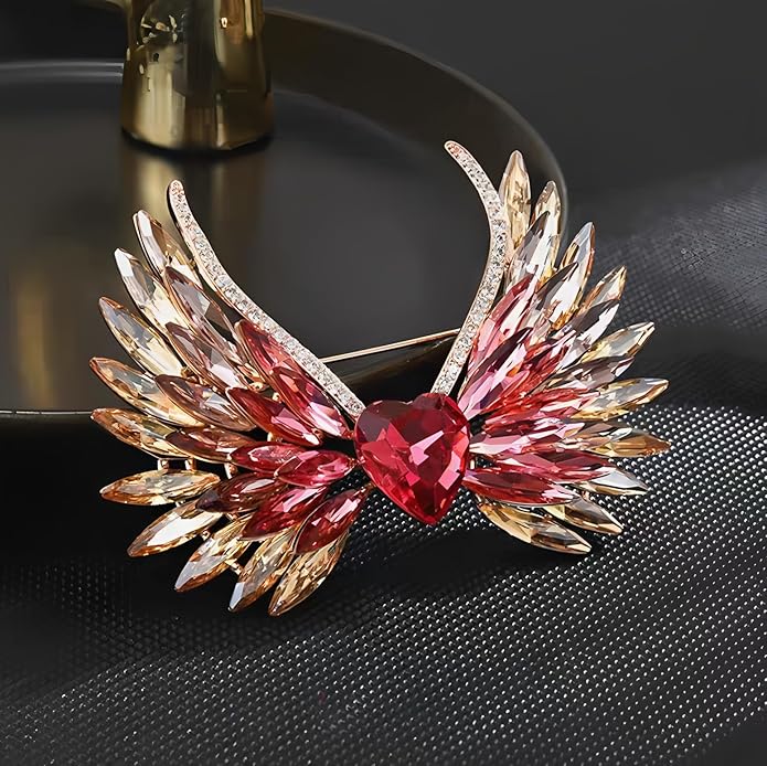 Soumimi Rhinestone Brooch Pin Crystal Brooches for Women Lapel Pin Dress Accessories Birthday Christmas Gift for Wife Mom