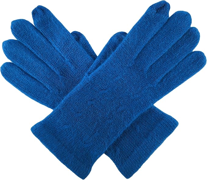 BRUCERIVER Women's Ultra Soft Knit Scarf & Glove Set Touchscreen Function Cable Design