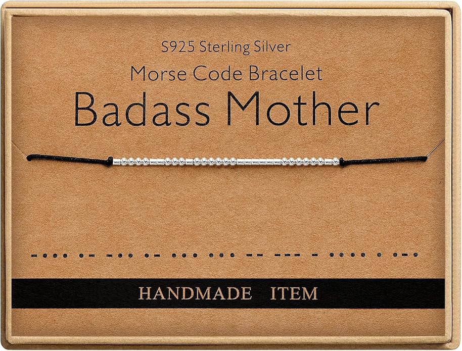 Monily Inspirational Gifts for Women Morse Code Bracelets for Women Funny Bracelet for Friend Funny Gift for Women Sterling Silver Bracelet for Women