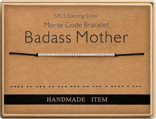Monily Inspirational Gifts for Women Morse Code Bracelets for Women Funny Bracelet for Friend Funny Gift for Women Sterling Silver Bracelet for Women