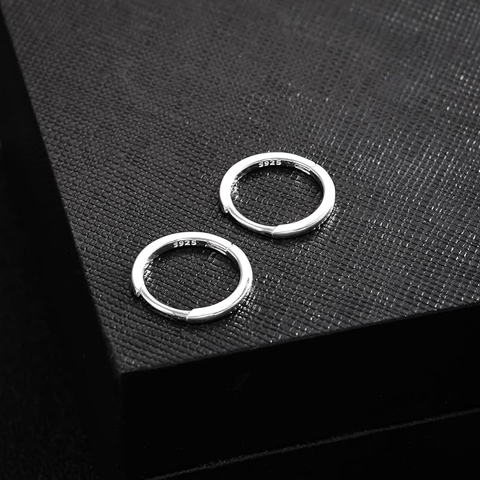 MOODEAR Valentines Day Gifts for Her 925 Sterling Silver Hoop Earrings - Small Huggie Earrings for Women, Hypoallergenic Trendy Cartilage Silver Earrings, Lightweight Jewelry