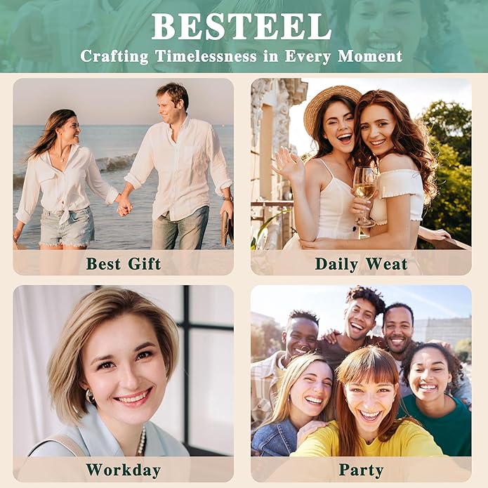 BESTEEL 13 Pairs Small Stud Hoop Earrings Set for Women Hypoallergenic Gold Plated Huggie Hoops Pearl Dainty Lightweight Earrings for Gift