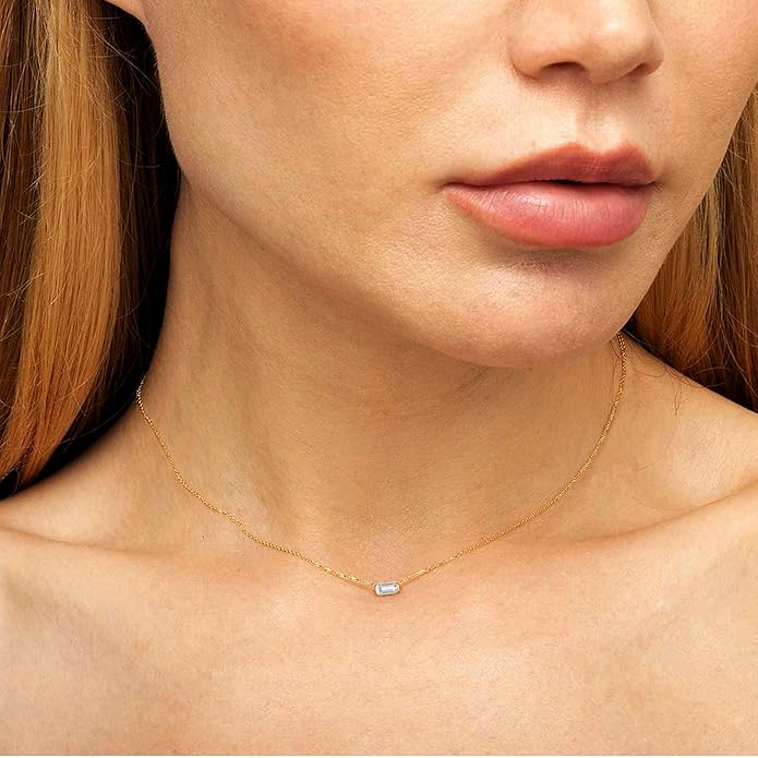 JSJOY Gold Birthstone Necklace for Women Dainty Birthstone Pendant Necklace for Teens Birthday Gifts Jewelry for Mothers Wife Grandma Graduation Gifts for Teenagers