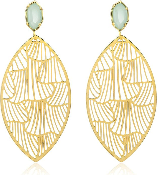 OZEL – Crystal Earrings for Women Dangle – 14K Gold Plated Lightweight Daily Fashion Earrings