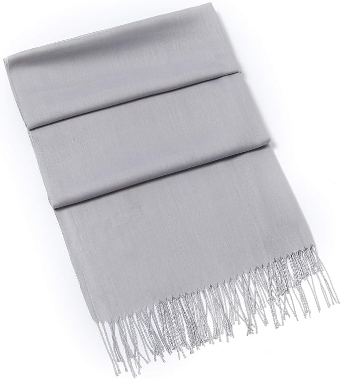 Cindy & Wendy Pashmina Shawls and Wraps Large Scarfs for Women Wedding Party Bridal Long Fashion Solid Shawl Wrap Fringes