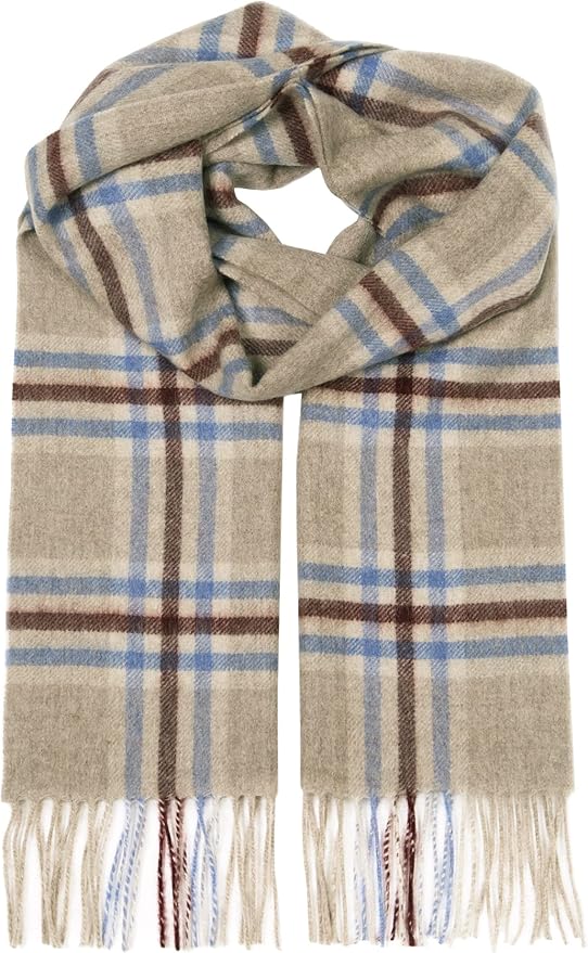 EURKEA 100% Cashmere 2025 Winter Scarf for Women Fringed Edges Warm & Soft Lightweight Solid/Plaid/Two-Tone Free Size