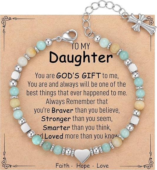 TONY & SANDY Christian Gifts for Women, Religious Cross Bracelet Jewelry, Easter Basket Stuffers for Teens Kids Adults, Faith Confirmation Baptism Christmas Birthday Gifts for Women