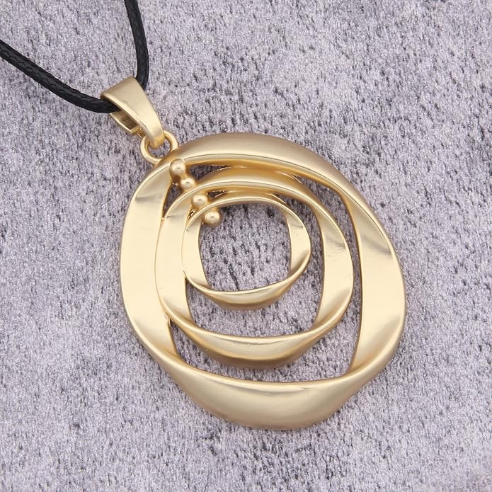 Long Boho Necklaces for Women Vintage Leather Wooden Pendant Y Choker Ethnic Style Gold Circle Hippie Sweater Necklace