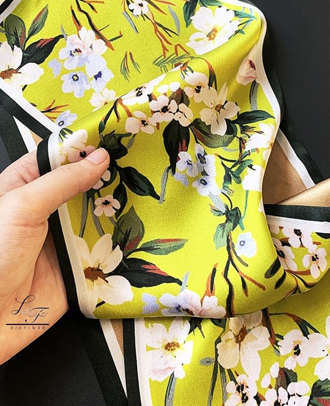Hioyiwse Head Scarf Hair Neck Scarves For Women Purse Bag Scarfs For Handbags Silky Long Thin Satin Headscarf Fashion