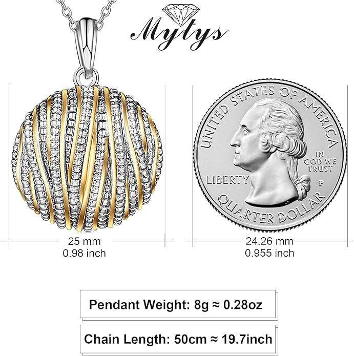 Mytys Coin Pendant Necklace for Women 18K Gold and Silver Intertwined Crossover Pendant Two Tone Necklaces Christmas Jewelry Gift