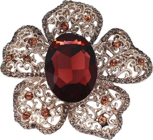 Brooch Pins for Women Girls Fashion Flower Crystal Rhinestone Pearl Jewelry