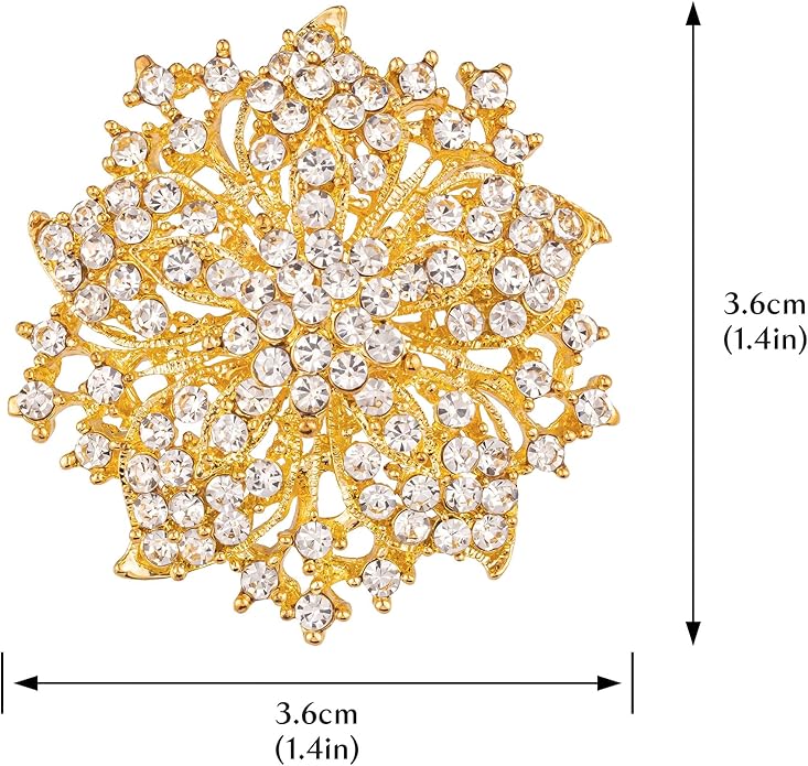 HAISWET Womens Flower-shape Statement Brooch Pin Crystal Brooch for Women