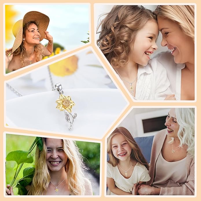 Tarsus Sunflower Necklace, You are My Sunshine, Sunflower Gifts Ideas for Women, Inspirational Gifts for Women Teen Girls Birthday Christmas Valentines Day