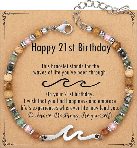 TONY & SANDY Friend Gifts for Women, Stocking Stuffers for Women, Sister Gifts from Sister, Wave Bracelet, Birthday Gifts for Woman, Bestie Friendship Bracelets, Unique Gifts for Her