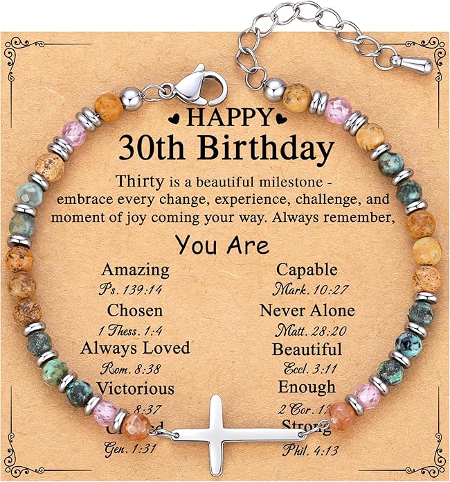 TONY & SANDY Christian Cross Bracelet for Women, Stocking Stuffers for Women, Confirmation Baptism Easter Gifts, Unique Gift for Friends Daughter Mom Sister in Christ on Birthday Christmas