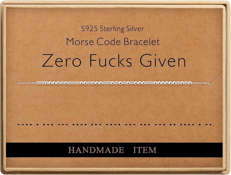Monily Inspirational Gifts for Women Morse Code Bracelets for Women Funny Bracelet for Friend Funny Gift for Women Sterling Silver Bracelet for Women