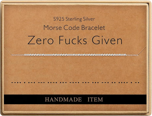 Monily Inspirational Gifts for Women Morse Code Bracelets for Women Funny Bracelet for Friend Funny Gift for Women Sterling Silver Bracelet for Women