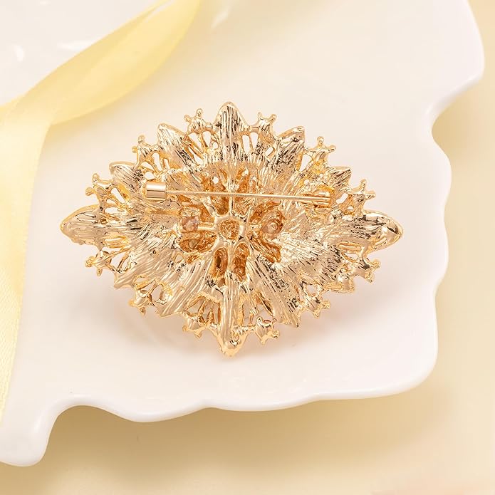 HAISWET Vintage Art Deco Crystal Rhinestone Brooch Pin for Women
