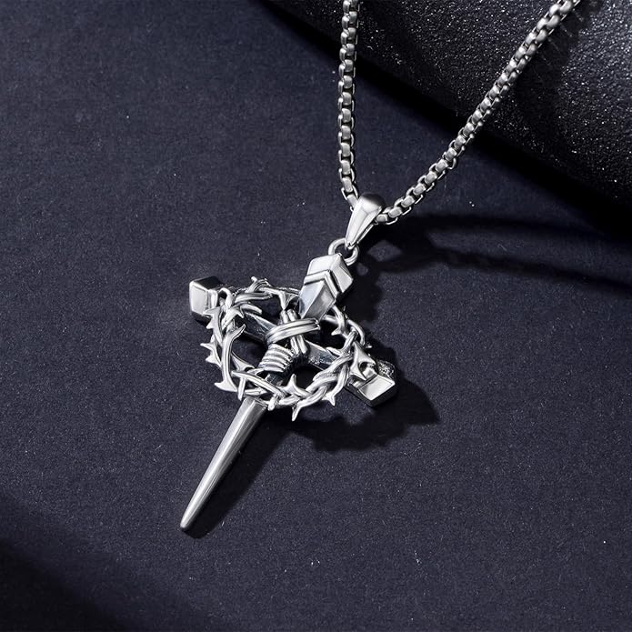Taioiat Baseball Necklace for Men 925 Sterling Silver Sports Necklace Baseball Cross Necklace Jewelry Gifts for Women Men