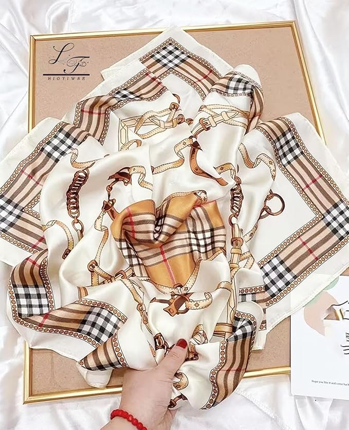 Hioyiwse Satin Bandanas Head Scarf For Women Hair Scarves Accessories Lightweight Fashion Wrap Neck Silk Sleeping Headscarf
