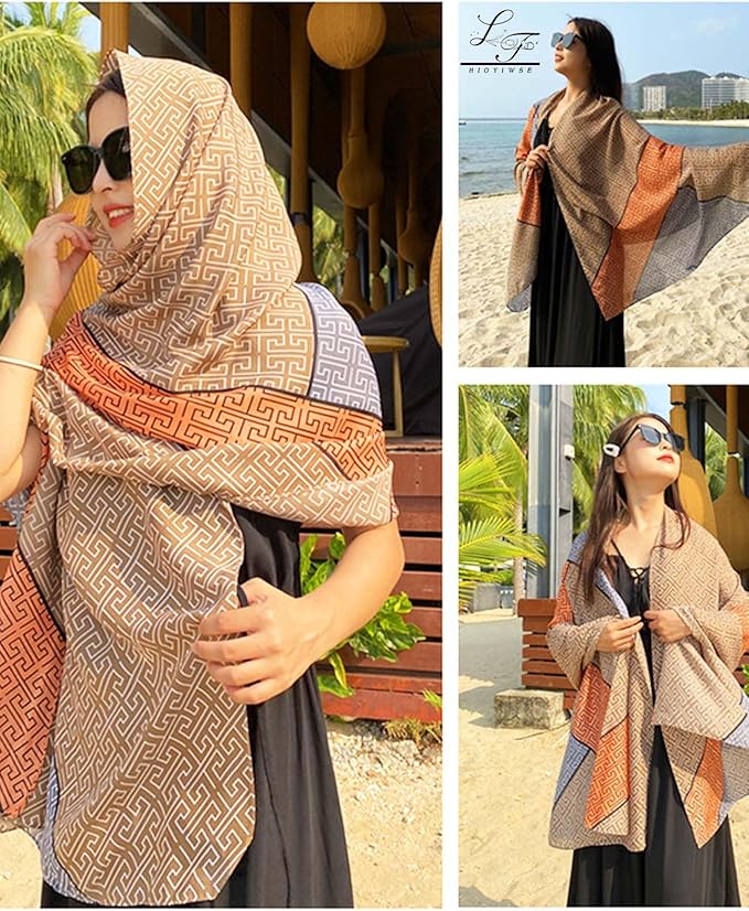 Hioyiwse Shawl Scarf For Women Lightweight Scarves Floral Pattern Formal Evening Dressesformal Shawl Summer Wraps