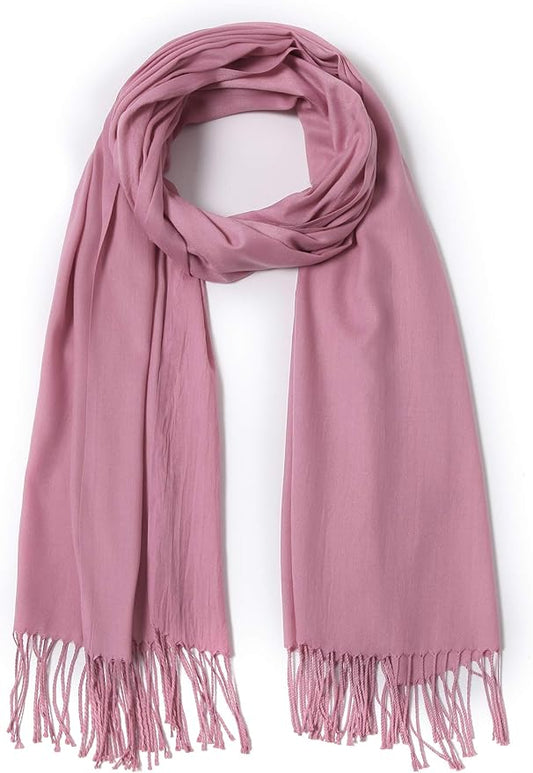 Cindy & Wendy Pashmina Shawls and Wraps Large Scarfs for Women Wedding Party Bridal Long Fashion Solid Shawl Wrap Fringes