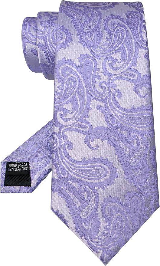 JEMYGINS Mens Paisley Tie and Pocket Square,Lapel Pin,Cufflinks,Tie Clip Sets with Gift Box 5PCS