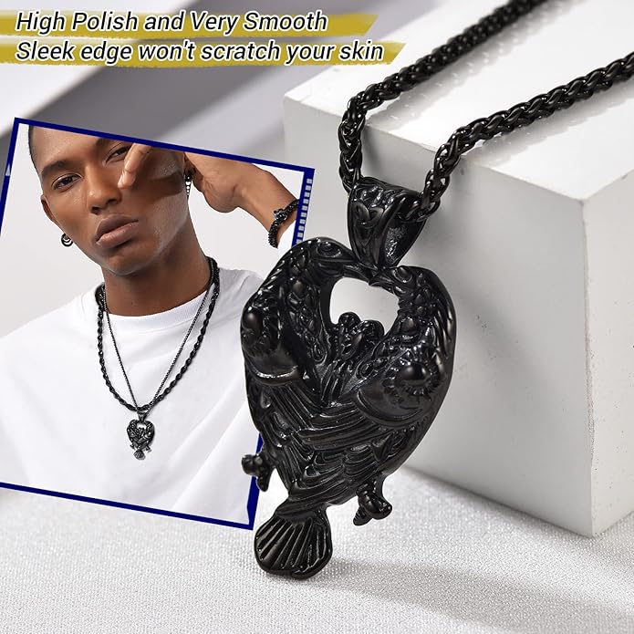 PROSTEEL Norse Viking Jewelry for Men Women, Vintage Thor Hammer/Thor Axe/Raven/Odin Necklace, 316L Stainless Steel Pendant Chain, Come with Box