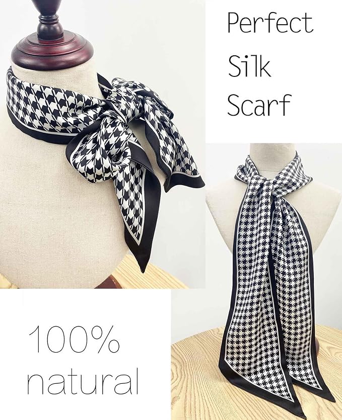 kcctoo 59" Mulberry Silk Like Head Scarf Women's Fashion Square Neck Satin Scarfs for Bag Hair Scarves Gift 59 * 5.9”