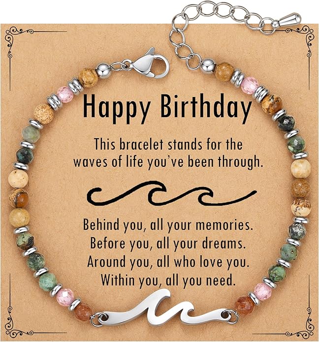 TONY & SANDY Friend Gifts for Women, Stocking Stuffers for Women, Sister Gifts from Sister, Wave Bracelet, Birthday Gifts for Woman, Bestie Friendship Bracelets, Unique Gifts for Her