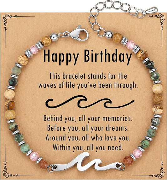 TONY & SANDY Friend Gifts for Women, Stocking Stuffers for Women, Sister Gifts from Sister, Wave Bracelet, Birthday Gifts for Woman, Bestie Friendship Bracelets, Unique Gifts for Her