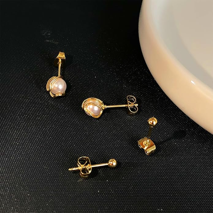 Zeffy Pearl Earrings for Women 14k Gold/Silver Pearl Drop Earrings Long White Pearl Tassel Dangle Statement Earrings Bridal Wedding Dainty Prom Earrings Birthday Gifts Jewelry