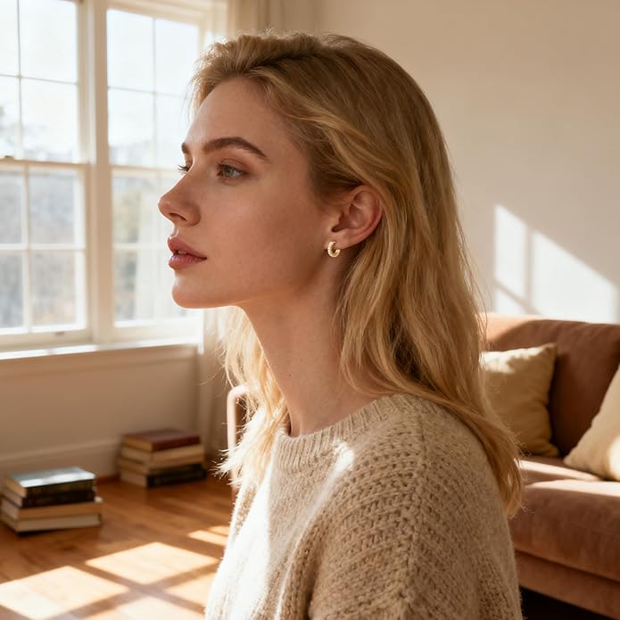 3 Pairs Small Gold Hoop Earrings Stack|Huggie Earring for Women|Non Tarnish Hypoallergenic Jewelry suitable for daily commuting, work, and gatherings