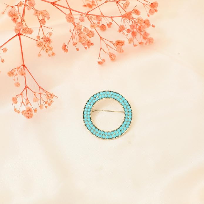 Turquoise West Cowboy Oval Tear Drop Brooch Pin for Women Retro Brooches Pins Classic Fashion Jewelry Accessories Gift