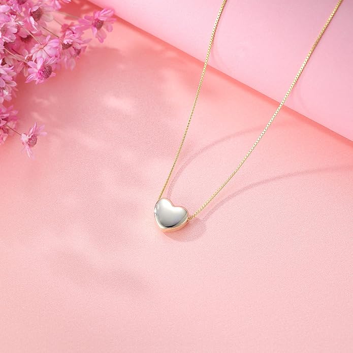 SLUYNZ Genuine 925 Sterling Silver Tiny Love Heart Pendant Necklace for Women Simple Sweet Heart Choker Necklace