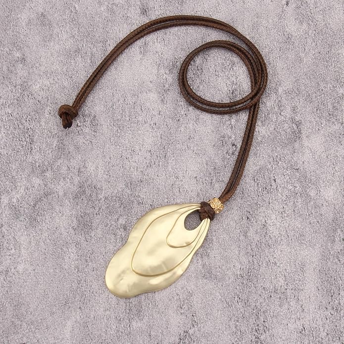 Boho Necklaces for Women Chunky Circle Necklace Layered Boho Circle Leather Choker Necklace Long Vintage Necklaces Bohemian Jewlery Gifts