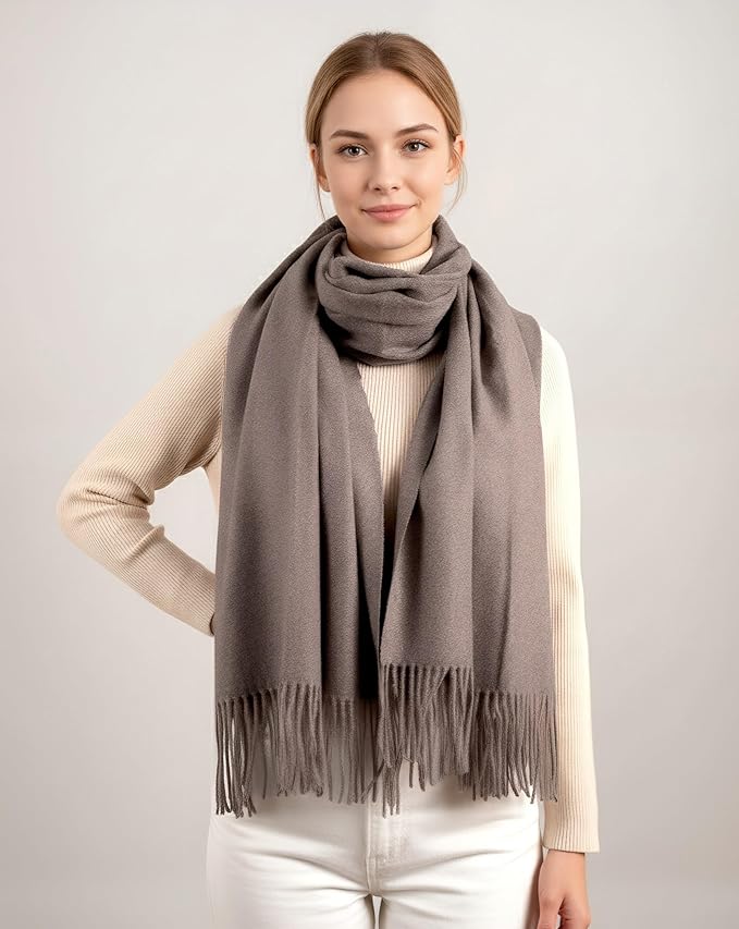 Achillea Warm Cashmere-Feel Winter Scarf – Pashmina Shawl Wrap, Blanket Scarf for Daily Wear, Travel & Cold Weather