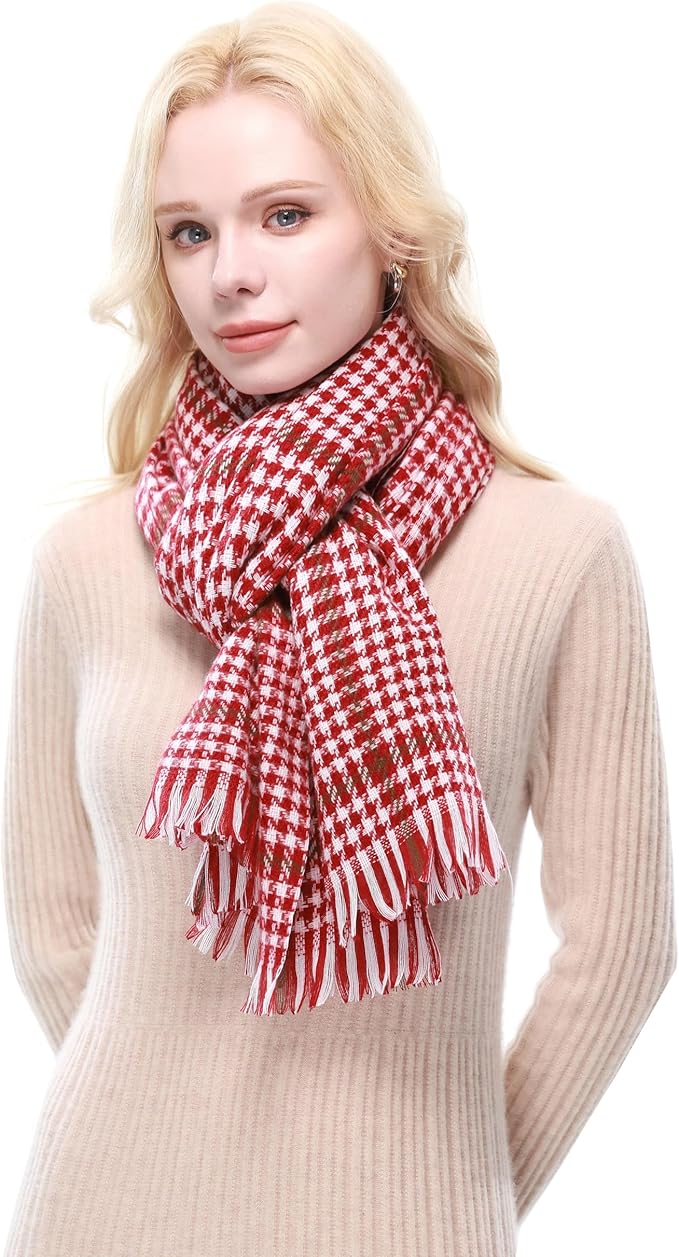 RIIQIICHY Plaid Scarf for Women Fall Winter Pashmina Scarves Wraps for Cold Weather Warm Large