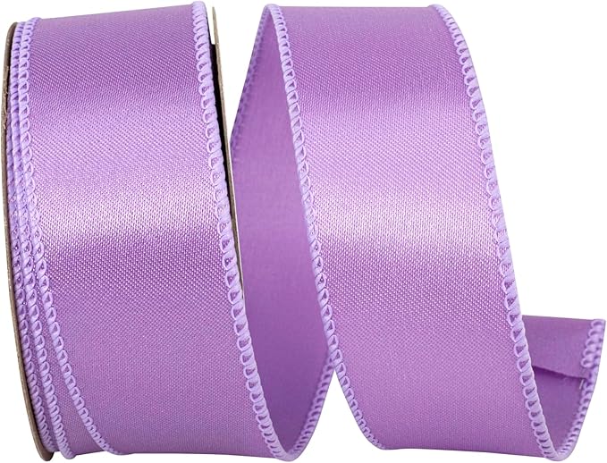 Ribbon - Satin Value Wired Edge Ribbon, Lavender, 1-1/2 Inch, 10 Yards