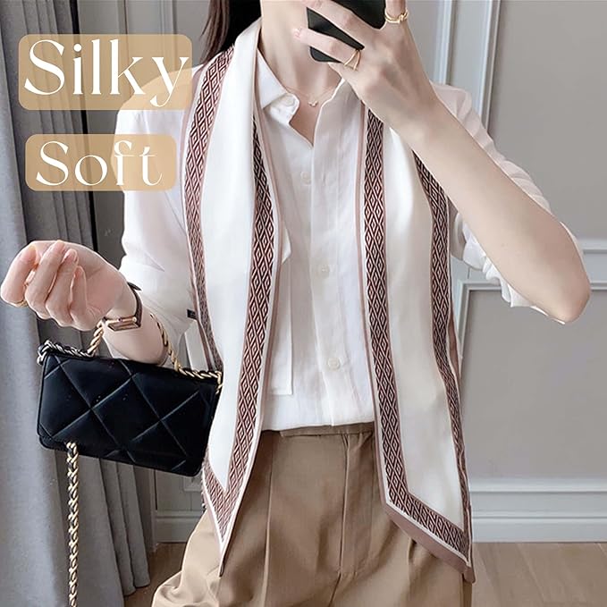 Dailyacc Hair Scarf for Women Fashion Silky Satin Headscarf Wrap Breathable Lightweight Neck Scarves For Handbag