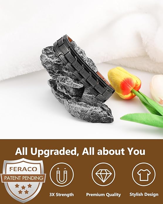 Feraco Copper Bracelet for Men 3X Strength,Magnetic Therapy Bracelet Copper Jewelry with Powerful 3800 Gauss Magnets,Premium Fold-Over Clasp