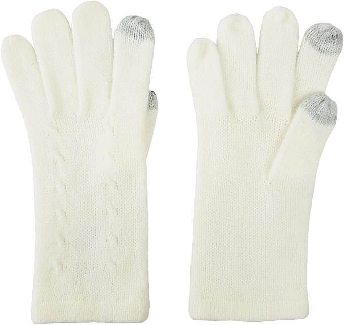 BRUCERIVER Women's Ultra Soft Knit Scarf & Glove Set Touchscreen Function Cable Design