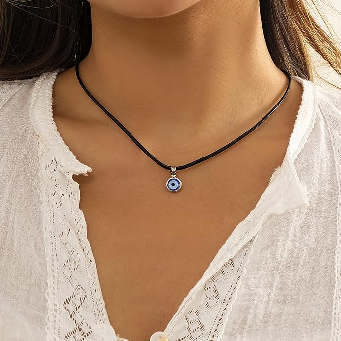 VIBILIA Evil Eye Necklace Sun Pendant Turkish Blue Eye Protection Lucky Necklaces Jewelry Gifts for Men Women (Sun) - Silver
