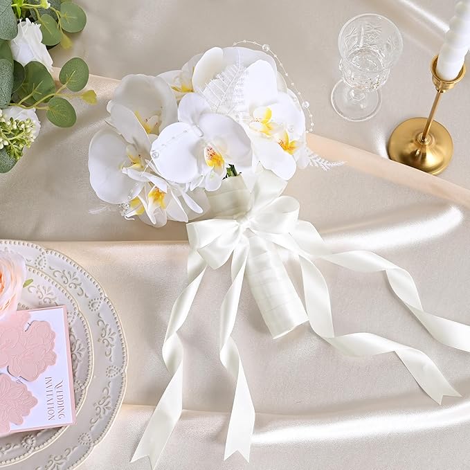 LEEQE Off White Double Face Satin Ribbon 1 inch X 50 Yards Spool Bright Colors Very Suitable for Weddings Gift Package Wrapping Dancer Wand Sewing Party Hair Bow Invitation Decorations and More